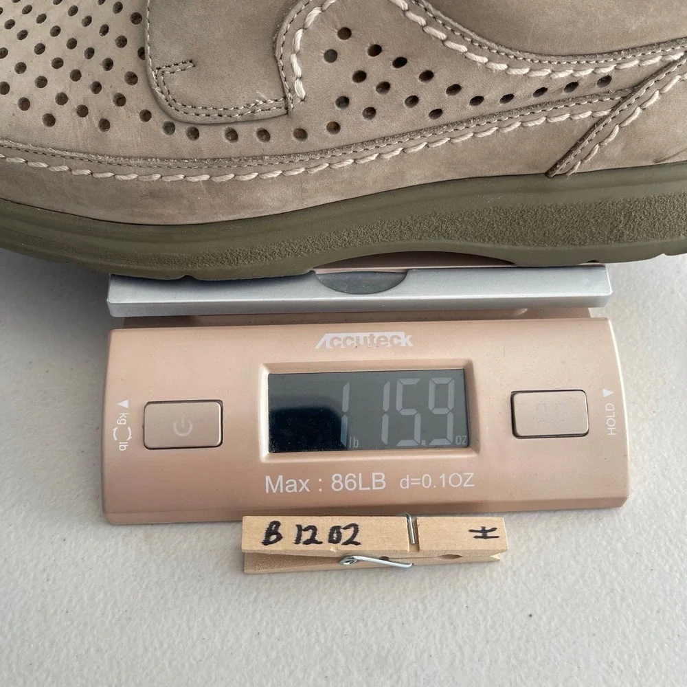 MANZ Shoes UK 7.5 G Beige Tan‎ Suede Perforated Lace Up Comfort Oxford Germany